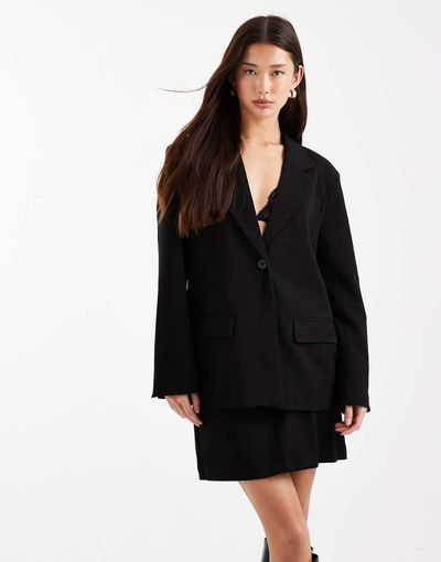 Object Object boyfriend fit tailored blazer in black - part of a set