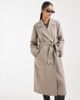 Object Object clean lightweight tailored tie waist trench coat in taupe-Neutral - 1
