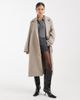 Object Object clean lightweight tailored tie waist trench coat in taupe-Neutral - 2