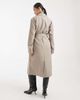 Object Object clean lightweight tailored tie waist trench coat in taupe-Neutral - 3