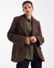 Object Object cozy textured oversized blazer style jacket in dark brown - 1