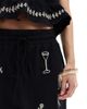 Object Object embroidered jersey shorts in black - part of a set - 3