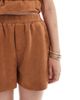 Object Object faux suede pull on shorts in camel beige - part of a set-Neutral - 2