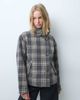 Object Object funnel neck reversible check short trench coat in brown - 4
