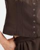 Object Object linen look tailored snap front vest in chocolate - part of a set-Brown - 3