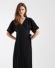 Object Object long maxi wrap dress in black with cream contrast stitching - 2