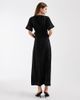 Object Object long maxi wrap dress in black with cream contrast stitching - 3