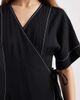 Object Object long maxi wrap dress in black with cream contrast stitching - 4