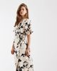 Object Object long midaxi wrap dress in contrast floral print-White - 2