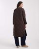 Object Object long quilted coat in chocolate brown - 3
