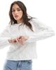 Object Object long sleeve top with applique in white - 1