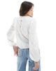 Object Object long sleeve top with applique in white - 4