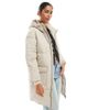 Object Object longline hooded puffer jacket in silver gray-White - 2