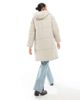 Object Object longline hooded puffer jacket in silver gray-White - 4
