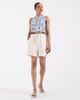 Object Object loose tie waist linen touch shorts in sandshell-Neutral - 2