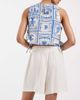 Object Object loose tie waist linen touch shorts in sandshell-Neutral - 4