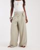 Object Object mide rise wrap detail wide leg pants in sage green - 2