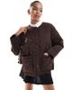Object Object onion quilted front pocket bomber jacket in brown - 1