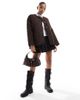 Object Object onion quilted front pocket bomber jacket in brown - 3