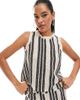 Object Object open knit sleeveless top in black and white stripes - part of a set - 1