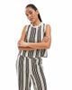 Object Object open knit sleeveless top in black and white stripes - part of a set - 2