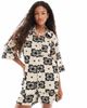 Object Object oversized shirt in mono tile print - part of a set-White - 1
