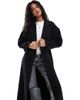 Object Object oversized wool blend belted coat in black - 3