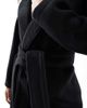 Object Object oversized wool blend belted coat in black - 4