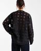 Object Object oversized wrap front sheer blouse in black checkerboard pattern - 4