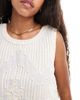 Object Object premium crochet top with applique in cream - part of a set-White - 2