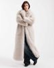 Object Object premium faux fur maxi coat in cream-White - 1