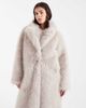Object Object premium faux fur maxi coat in cream-White - 3