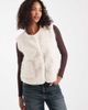 Object Object premium fluffy teddy duffle style vest in cream-White - 1