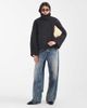 Object Object premium funnel neck wool blend short borg coat in dark gray - 2