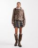 Object Object premium super soft faux fur cropped jacket in light brown - 4