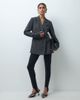 Object Object premium waist-detail tailored blazer in black melange - 1