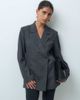 Object Object premium waist-detail tailored blazer in black melange - 4