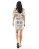 Object Object pull on shorts in shell print-White - 2