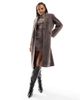 Object Object single breasted longline formal coat in brown melange - 1