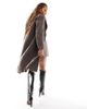 Object Object single breasted longline formal coat in brown melange - 4