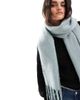 Object Object soft chunky tassel scarf in slate blue - 3