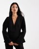 Object Object stretch tailored cinched waist blazer in black - 2