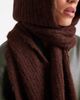 Object Object super soft knit hooded scarf in heathered brown - 2
