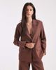 Object Object tailored blazer in chocolate pinstripe - part of a set-Brown - 1