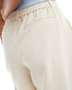 Object Object tailored elastic back shorts in cream-White - 2