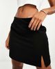 Object Object tailored mini skirt with notch front in black - 4