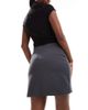 Object Object tailored mini skirt with notch front in gray - 2