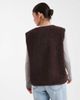 Object Object teddy fleece sleeveless jacket in chocolate-Brown - 3