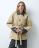 Object Object tie-waist short jacket with contrast details in beige-NEUTRAL - 4