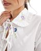 Object Object tie front shirt with floral embroidery in white - 4